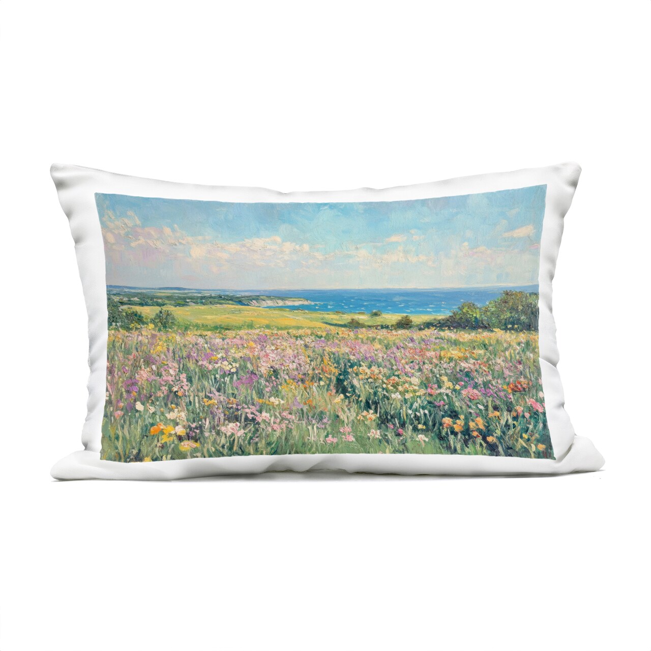 Stupell Industries Lilac Coast Seascape Outdoor Printed Pillow design by Petal Prints Design, 14 x 7 x 20